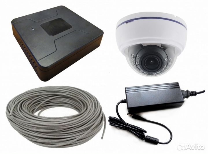 Комплект видеонаблюдения на 2 4 8 16 камер Full HD