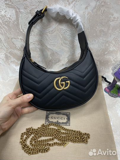 Сумка Gucci Marmont half-moon-shaped кожаная