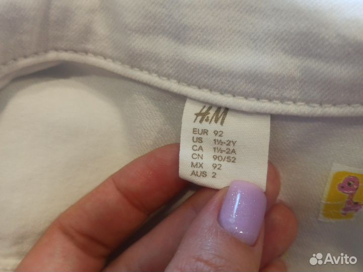 Джинсовая куртка 92 р h&m лонгслив в подарок