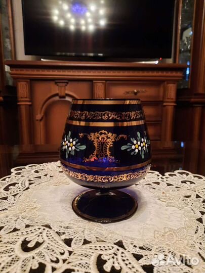 Ваза на ножке,богемия