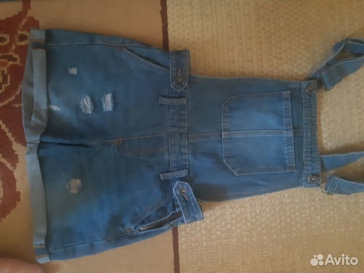 Шорты-комбинезон джинсовые