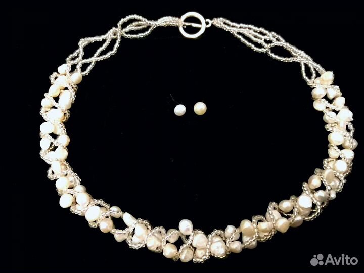 Комплект с натуральным жемчугом