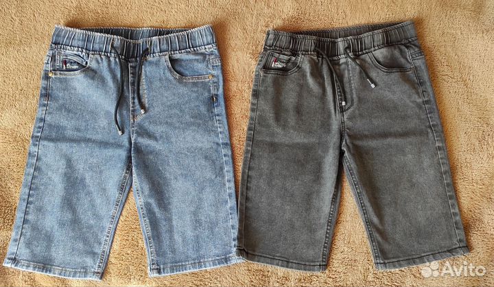 Шорты джинсовые на резинке, на мальчика р. 152-158