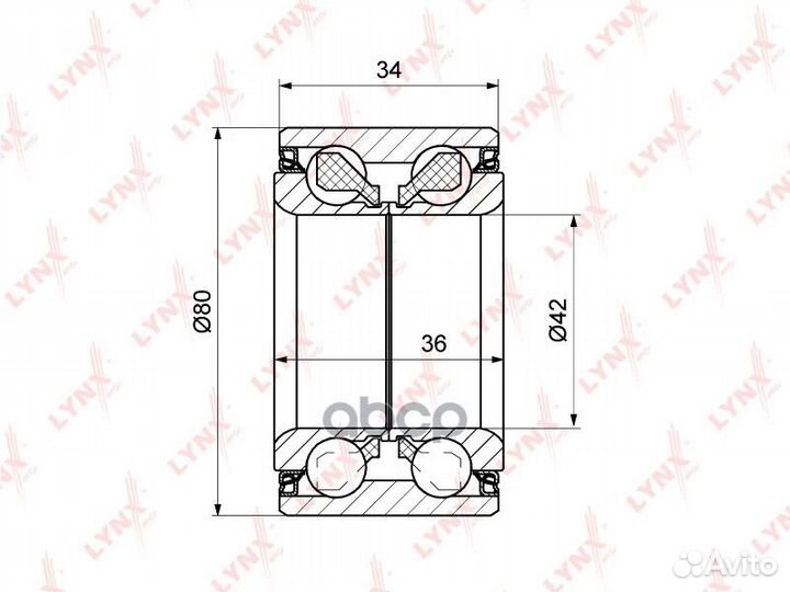 Комплект подшипника ступицы колеса перед Hy