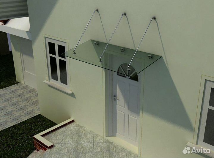 Стеклянный козырек от производителя