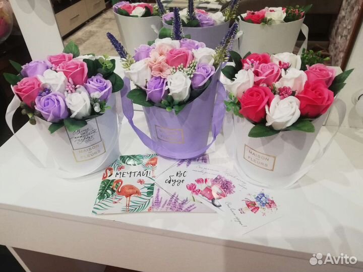 Букеты из мыльных роз