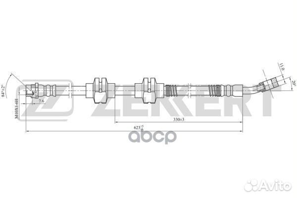 Шланг тормозной передний левый Opel Astra J 11