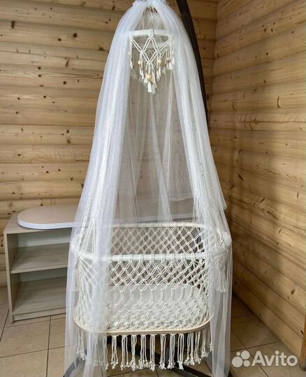 Детская люлька колыбель плетеная