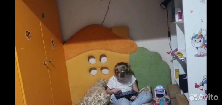 Детская кровать чердак со шкафом бу