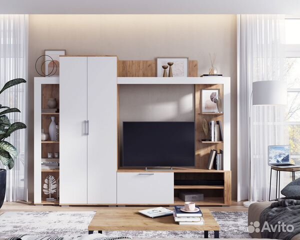 Стенка / гостиная с платяным шкафом 2,4м