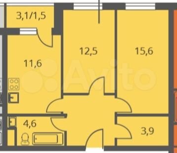 2-к. квартира, 58 м², 5/25 эт.