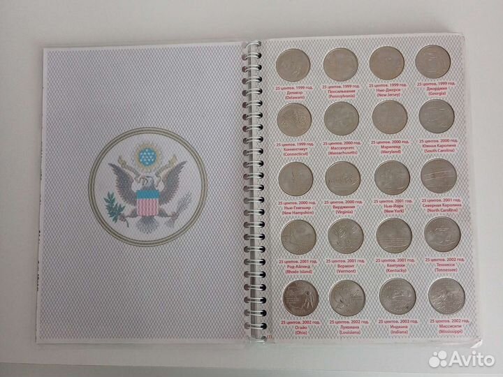 Памятные монеты США 25центов штаты,округа,парки