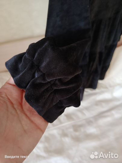 Новое черное велюровое платье Tetto