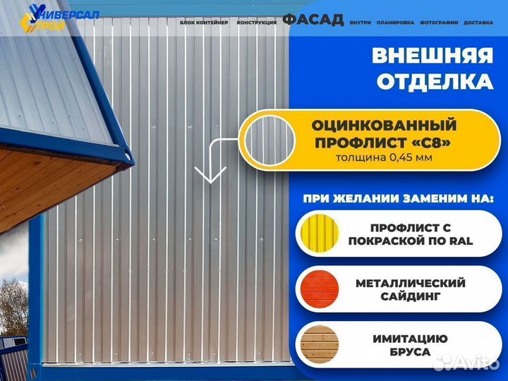 Готовый cантeхничecкий блок контейнер модуль