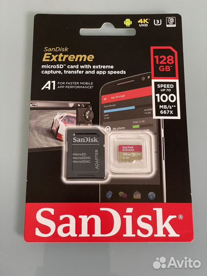 Карта памяти MicroSD Sandisk Extreme 128Gb