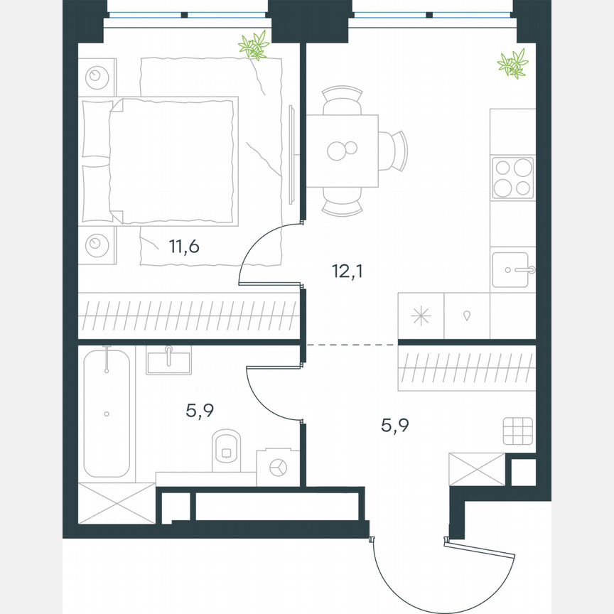 1-к. квартира, 35,5 м², 37/64 эт.