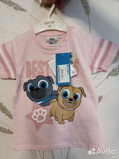 Футболки, и платья, вещи пакетом для девочки 86,92