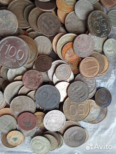 Монеты СССР и РФ (около 330 шт) года 1924-1993