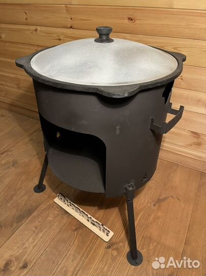 Казан чугунный 8 литров + печь + шумовка