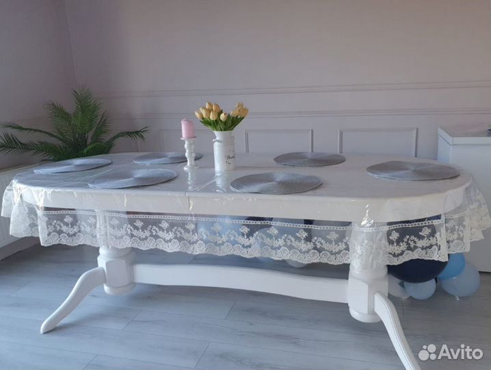 Силиконовая скатерть с кружевом (прозрачная)