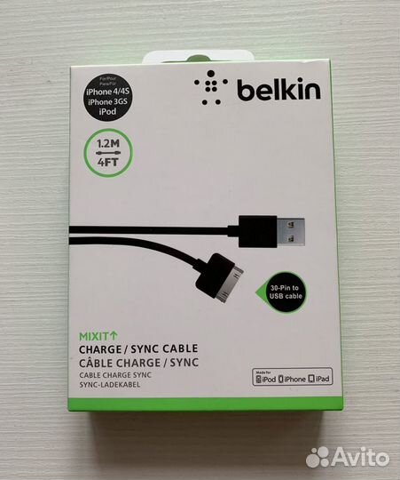 Кабель usb iPhone 3, 4, 4s 30-pin