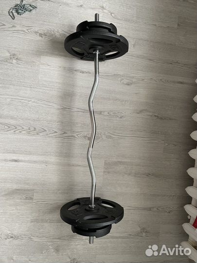 Штанга V грифом и блинами 50кг