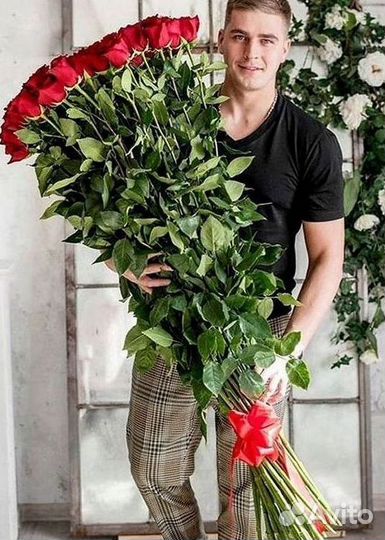 Длинные высокие розы 110 150 160 180 200 см