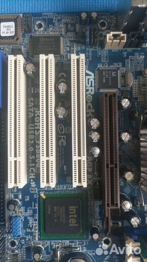 Мат.плата ASRock P4i65G (s478) +процессор+память