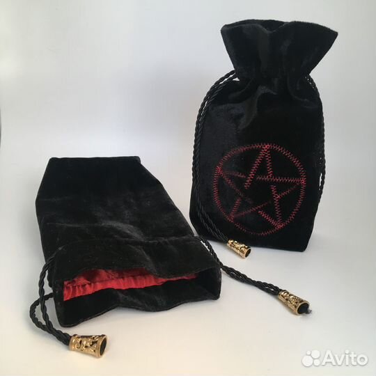 Мешочек для рун, таро, камней (бархат, вышивка)