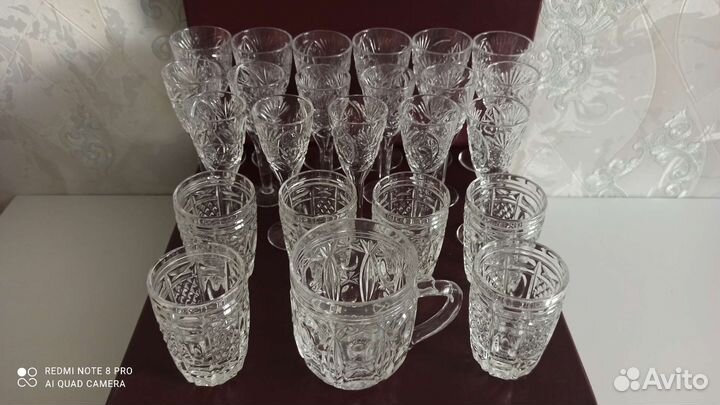 Хрустальные бокалы фужеры рюмки СССР