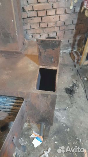 Печь буржуйка с баком для воды