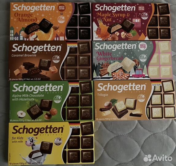 Шоколадки Ritter Sport, Milka, Schoggeten