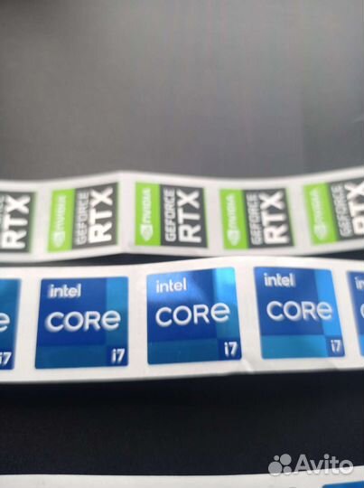 Наклейки Intel core i5, i7,Nvidia RTX, Ryzen 5, 7