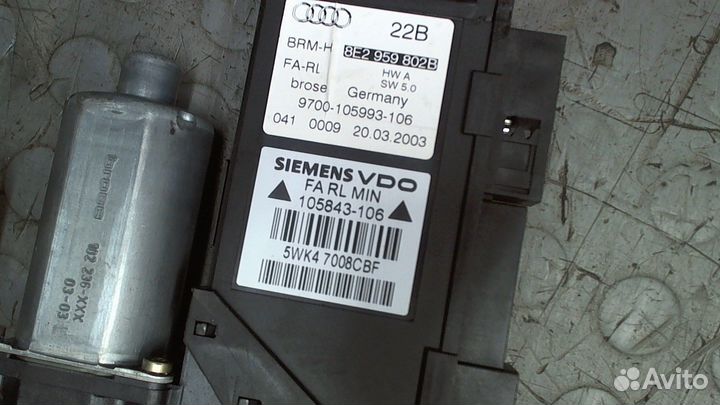 Стеклоподъемник механический Audi A4 (B6), 2003