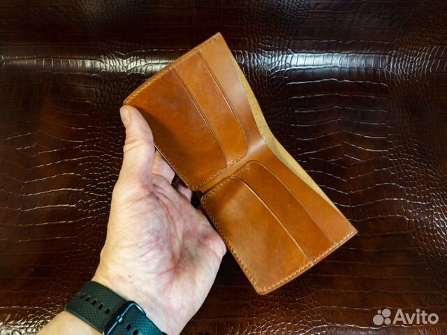 Кошелек мужской кожаный ручной работы