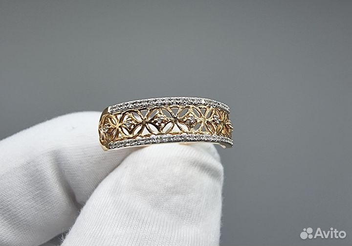 Золотое Кольцо 585 пробы с бриллиантами. Рассрочка