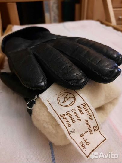 Перчатки СССР натуральная кожа на меху