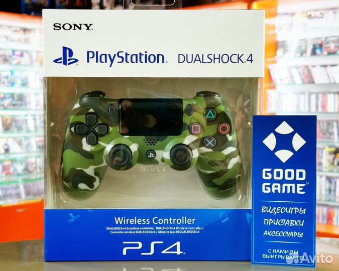 PS4 Геймпад. ver.2. Зеленый камуфляж. Новый