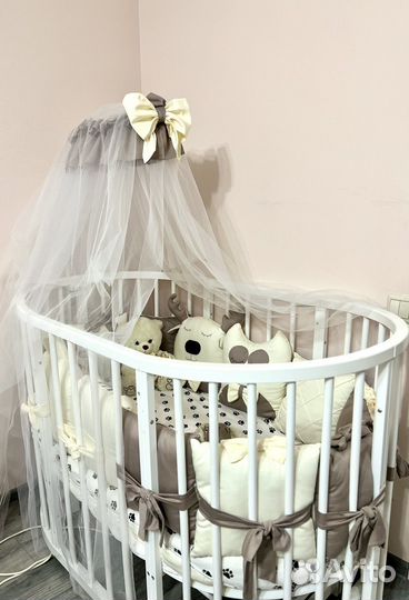 Детская кроватка с маятником 8в1