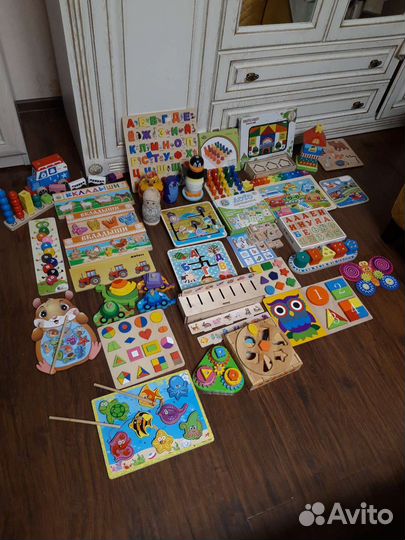 Деревянные игрушки, монтесорри, матрешки, 40 шт