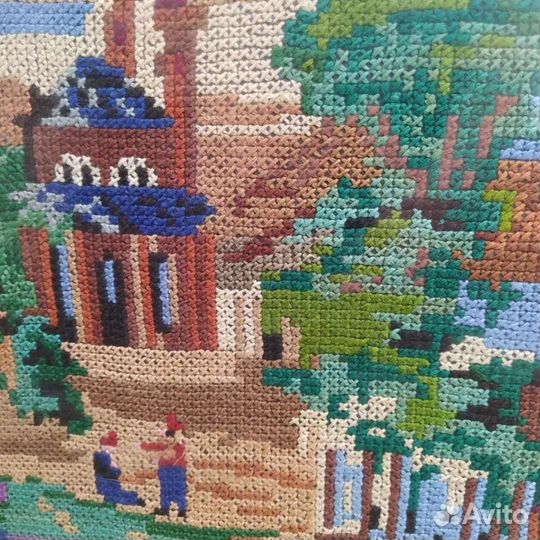 Старинная вышивка крестом Огромная картина СССР