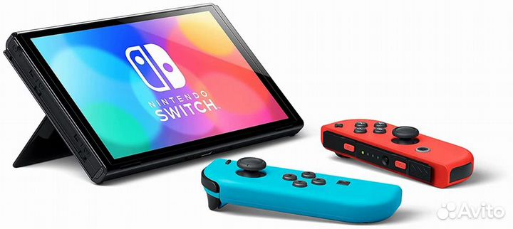 Nintendo Switch oled 64GB неоновый синий/неоновый