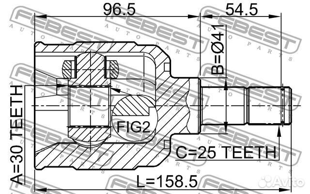 Шрус внутренний 30x41x25