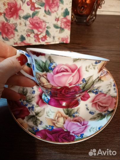 Чайная пара фарфор новая