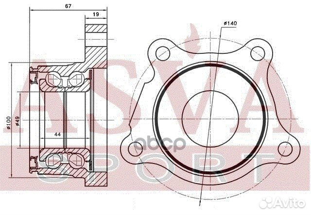 Ступица с подшипником задняя левая tywh-LC200RL