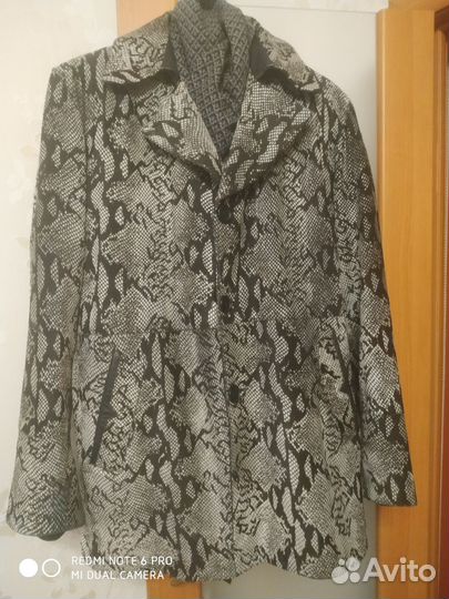 Оригинальное кожаное мужское пальто 56-58р