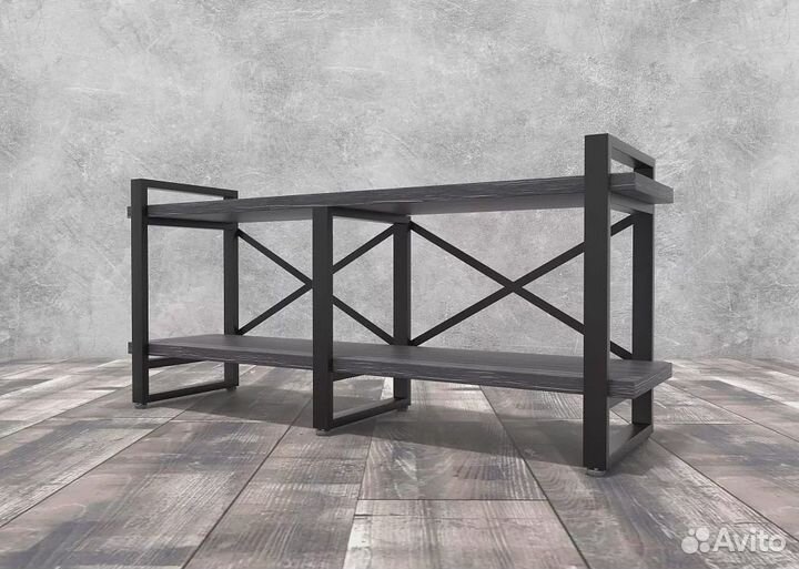 Тумба под тв Айсберг Лофт 120 черный/северное дере