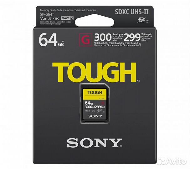 Карта памяти Sony sdxc tough Class10 UHS-II 299/30