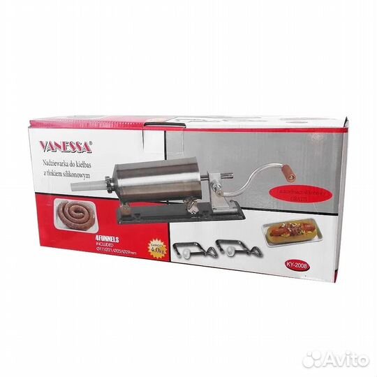Колбасный шприц Vanessa 3 кг (металл. насадки)