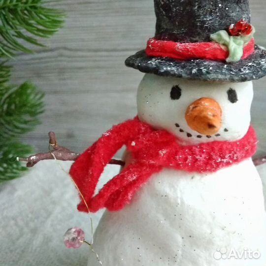 Ватная игрушка, снеговик, Ватные елочные игрушки